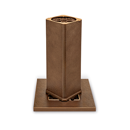 Zapuštěná váza na náhrobek, bronz, 27×9,5×9,5 cm