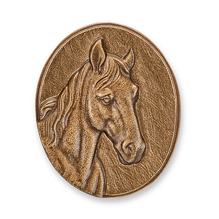 [ST-18902] Bronzová hlava koně na náhrobek, 9,5×8 cm