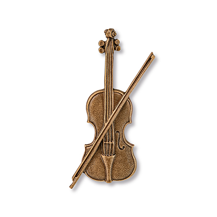[ST-18924] Bronzová housle na náhrobek, 10×5,5 cm nebo 15×8 cm