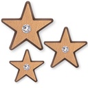 Bronzová hvězda s křišťálem na náhrobek, 2–3 cm