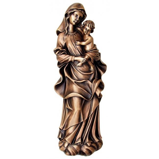 [ST-85258] Bronzová Madona s dítětem na náhrobek, 41×15 cm