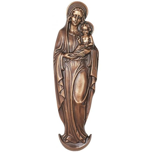 [ST-21130] Bronzová Madona s dítětem na náhrobek, 50×16 cm