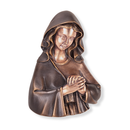 [ST-20636] Bronzová Madonna na náhrobek, 14×10 cm