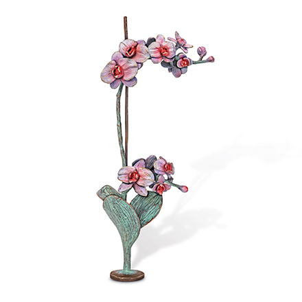 [ST-85543] Bronzová orchidej na náhrobek, 43×17,5×10 cm
