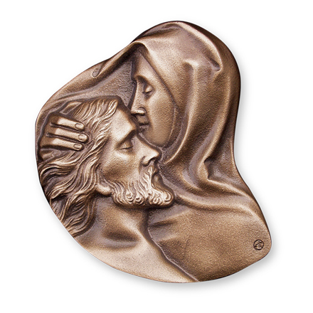 [ST-20479] Bronzová Pieta na náhrobek, 8×8 cm