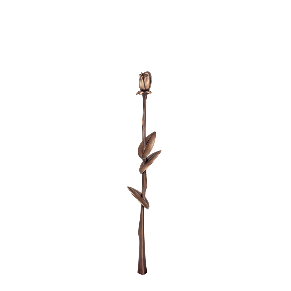 Bronzová růže na náhrobek, 32×4 cm nebo 67×12 cm