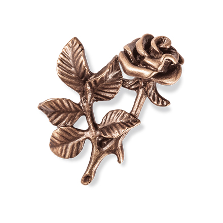 [ST-85073] Bronzová růže na náhrobek, 7×6 cm