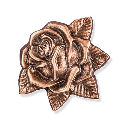 [ST-20937] Bronzová růžová květina na dětský náhrobek, 6×5 cm