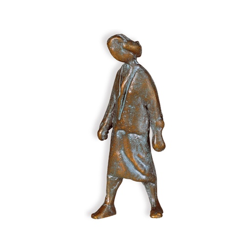 [ST-85253] Bronzová socha Kráčející postava na náhrobek, 9×3×4 cm