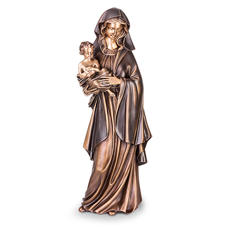 [ST-85342] Bronzová socha Madona s dítětem na náhrobek, 20–59 cm