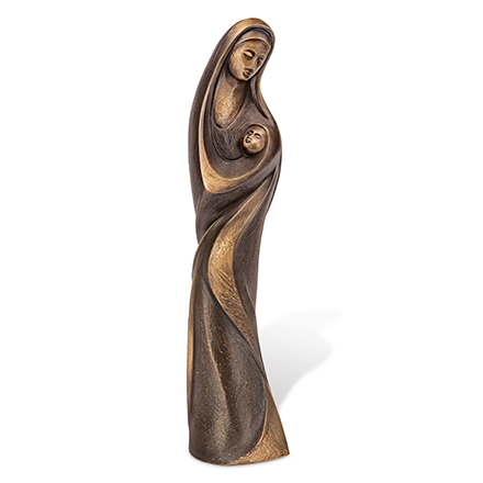 [ST-85539] Bronzová socha Madona s dítětem na náhrobek, 39,5 cm