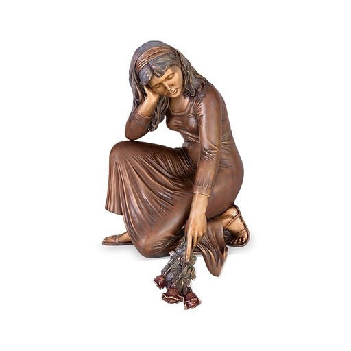 [ST-84052] Bronzová socha Truchlící žena, 85×49×48 cm
