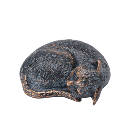 [ST-85377] Bronzová spící kočka na dětský náhrobek, 3×6×5 cm