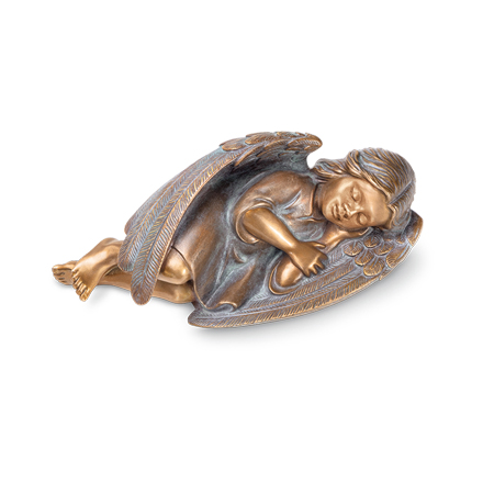 [ST-85533] Bronzový anděl v snách na náhrobek, 6×15,5×7,5 cm nebo 8×21×10 cm