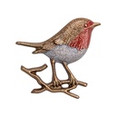 Bronzový červenáček na náhrobek, 6×6 cm