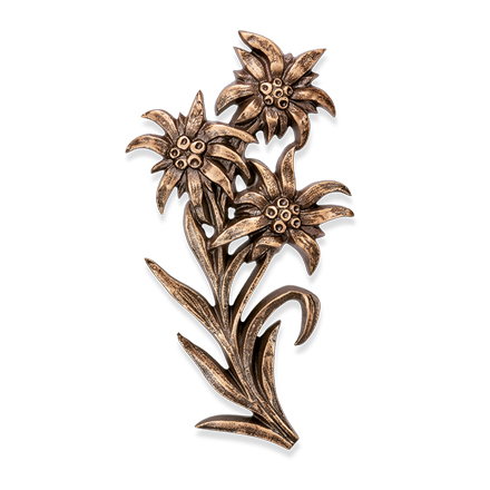 [ST-33980] Bronzový Edelweiss na náhrobek, 26×15 cm