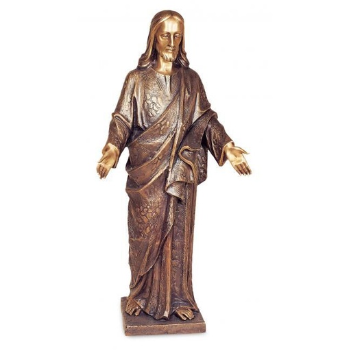 [ST-88970] Bronzový Kristus požehnávající na náhrobek, 77×36 cm