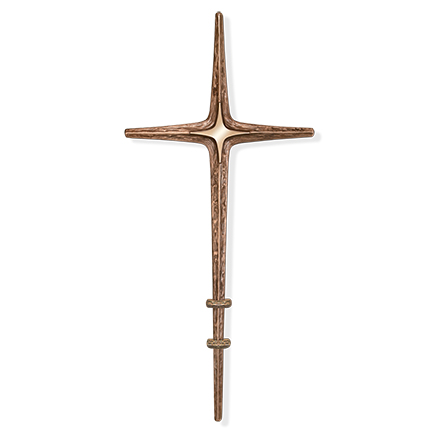 [ST-60160] Bronzový kříž s držákem na náhrobek, 51–86 cm