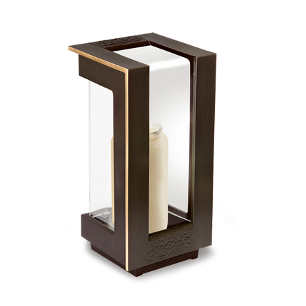 [ST-40246] Bronzový lampáš na hrob, 25×12×12 cm