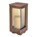 Bronzový lampáš na náhrobek, 21×11×11 cm nebo 26×12×12 cm