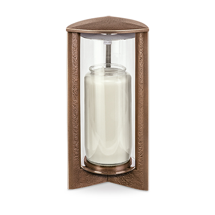 [ST-40376] Bronzový lampáš na náhrobek, 25×11×11 cm