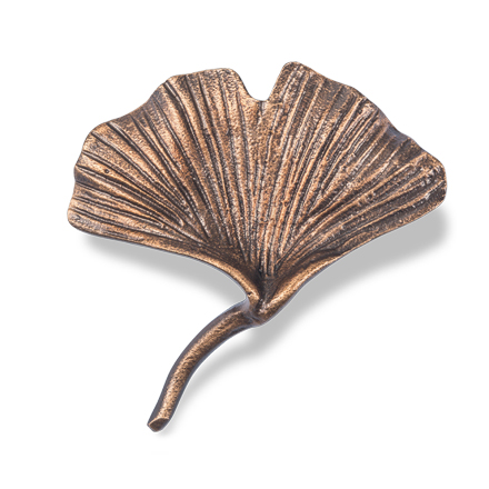 Bronzový list ginko na náhrobek, 9×9 cm
