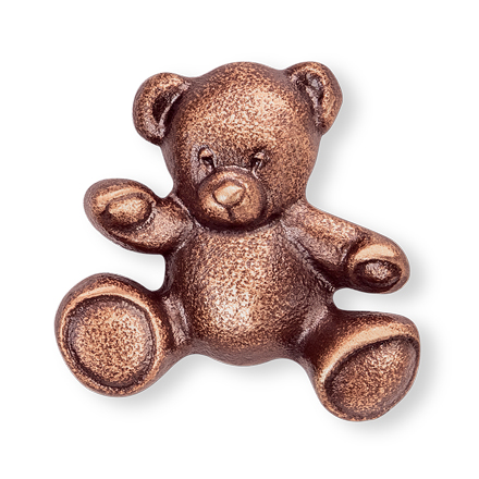 [ST-20938] Bronzový medvídek na dětský náhrobek, 4×4 cm
