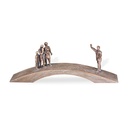 Bronzový most s postavami na náhrobek, 10×31×7 cm