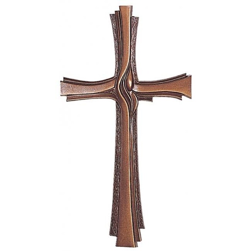 [ST-62520] Bronzový náhrobní kříž na desku, 40–60 cm