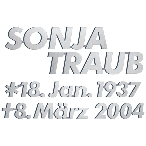 [ST-SZ016] Bronzový nápis Traub na náhrobek