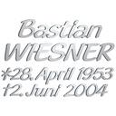 Bronzový nápis Wiesner na náhrobek