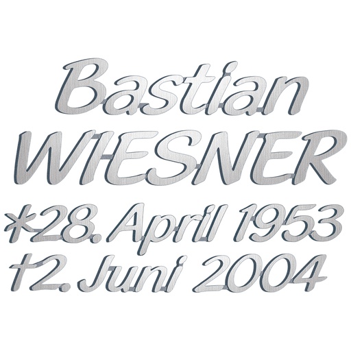 [ST-SZ008] Bronzový nápis Wiesner na náhrobek