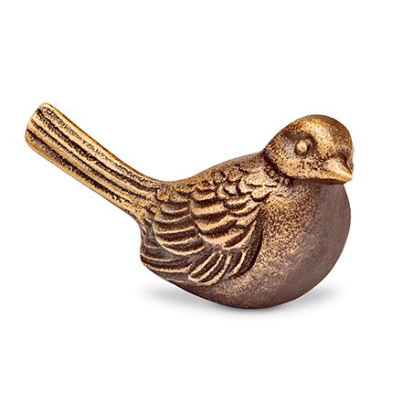 [ST-37139] Bronzový ptáček na náhrobek, 3,5×3×6,5 cm
