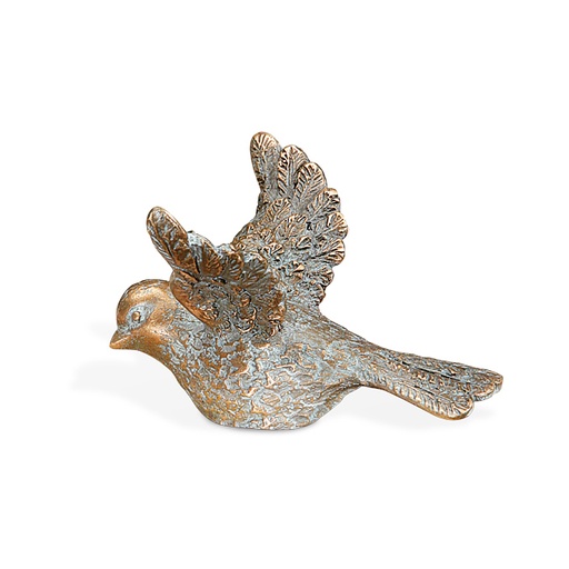 [ST-85394] Bronzový ptáček na náhrobek, 6×8×9 cm