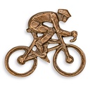 Bronzový reliéf cyklista na náhrobek, 6,5×8 cm nebo 9,5×11,5 cm