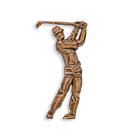 [ST-18913] Bronzový reliéf Golfista na náhrobek, 9×4,5 cm