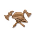 Bronzový symbol hasičů na náhrobek, 6×9 cm nebo 9,5×15 cm