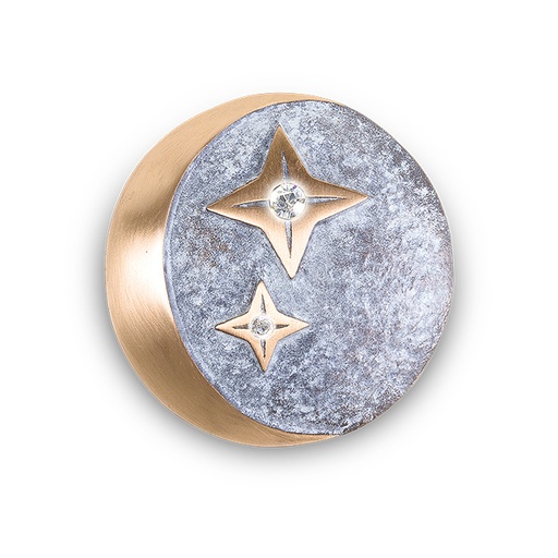 [ST-SYM11] Bronzový symbol Měsíc a hvězdy na náhrobek, Ø 7 cm