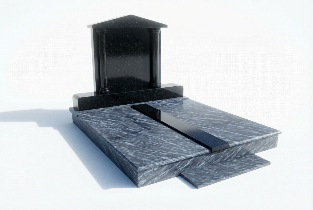 Dvojhrob žula Silk Blue Nero