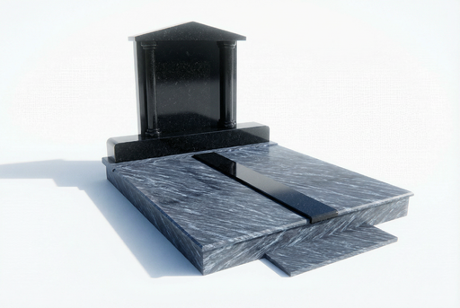 [6224] Dvojhrob žula Silk Blue Nero