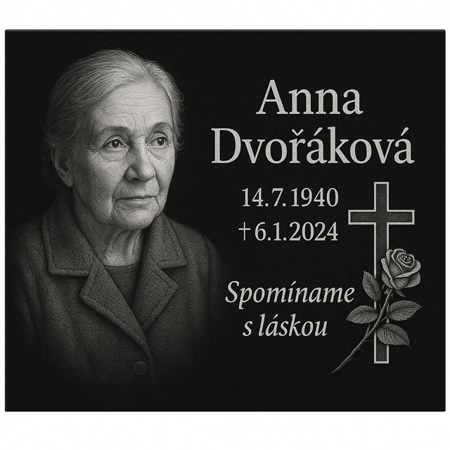 Epitafná gravírovaná doska čierna žula