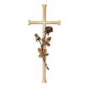 Náhrobní kříž Antikon s růží, bronz, 40×15 cm nebo 50×20 cm