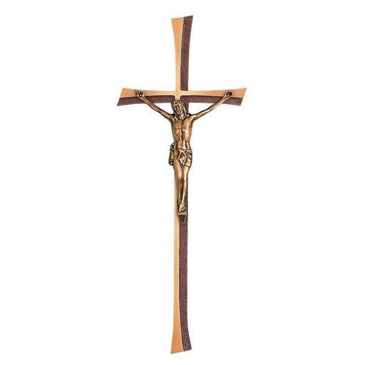 [ST-34450] Náhrobní kříž Kontura s Kristem, bronz, 35–50 cm