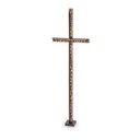 Náhrobní kříž s křišťálem, bronz, 61×19 cm