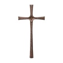 Náhrobní kříž s křišťálem, bronz, 85×40 cm
