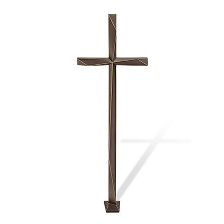 Náhrobní kříž volně stojící, bronz, 61×19 cm