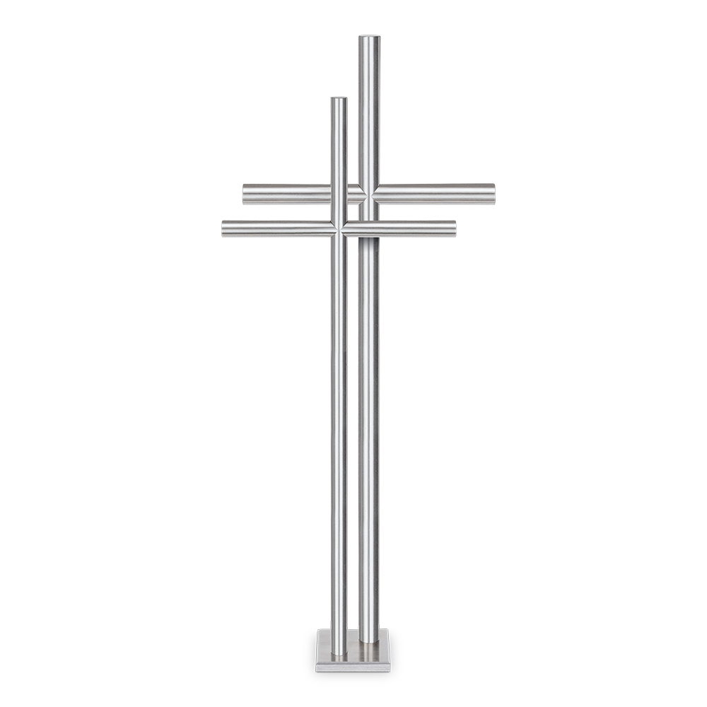Náhrobní kříž z nerezové oceli, volně stojící, 41–91 cm