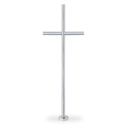 Náhrobní kříž z nerezové oceli, volně stojící, výška 200–1200 mm