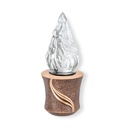 Náhrobní lampáš na baterie, bronz, výška 14–19 cm