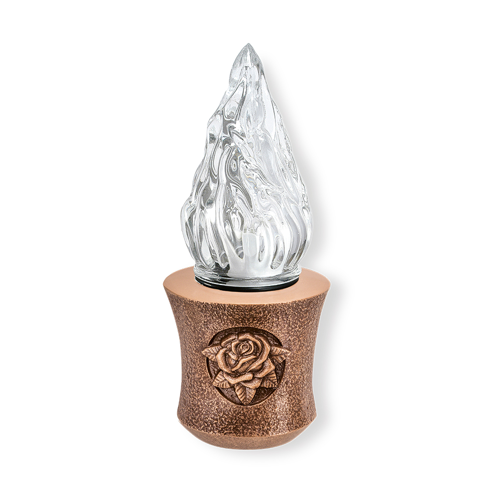 Náhrobní lampáš na baterie, bronz, výška 14–19 cm